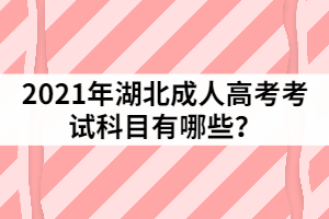 湖北成人高考考试的科目有哪些