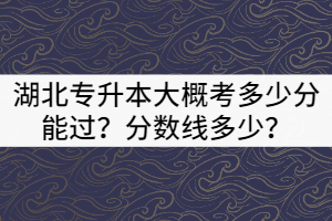 2021年湖北成人高考专升本多少分能过