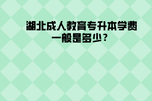 湖北成人高考专升本的费用大概是多少