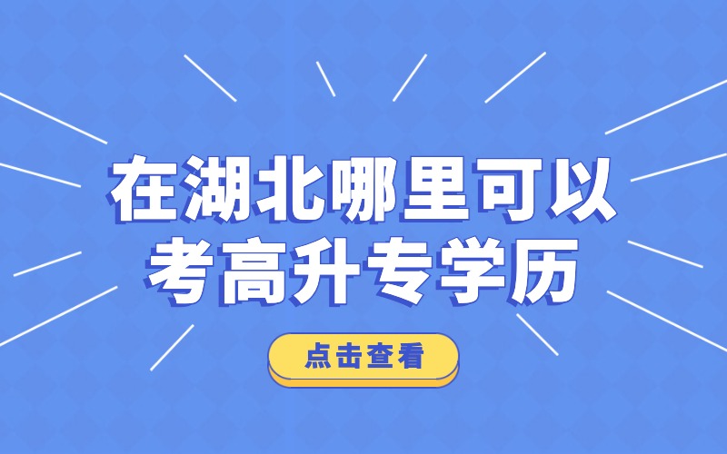 　在湖北哪里可以考高升专学历?