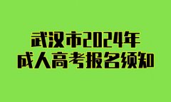 武汉市2024年成人高考报名须知